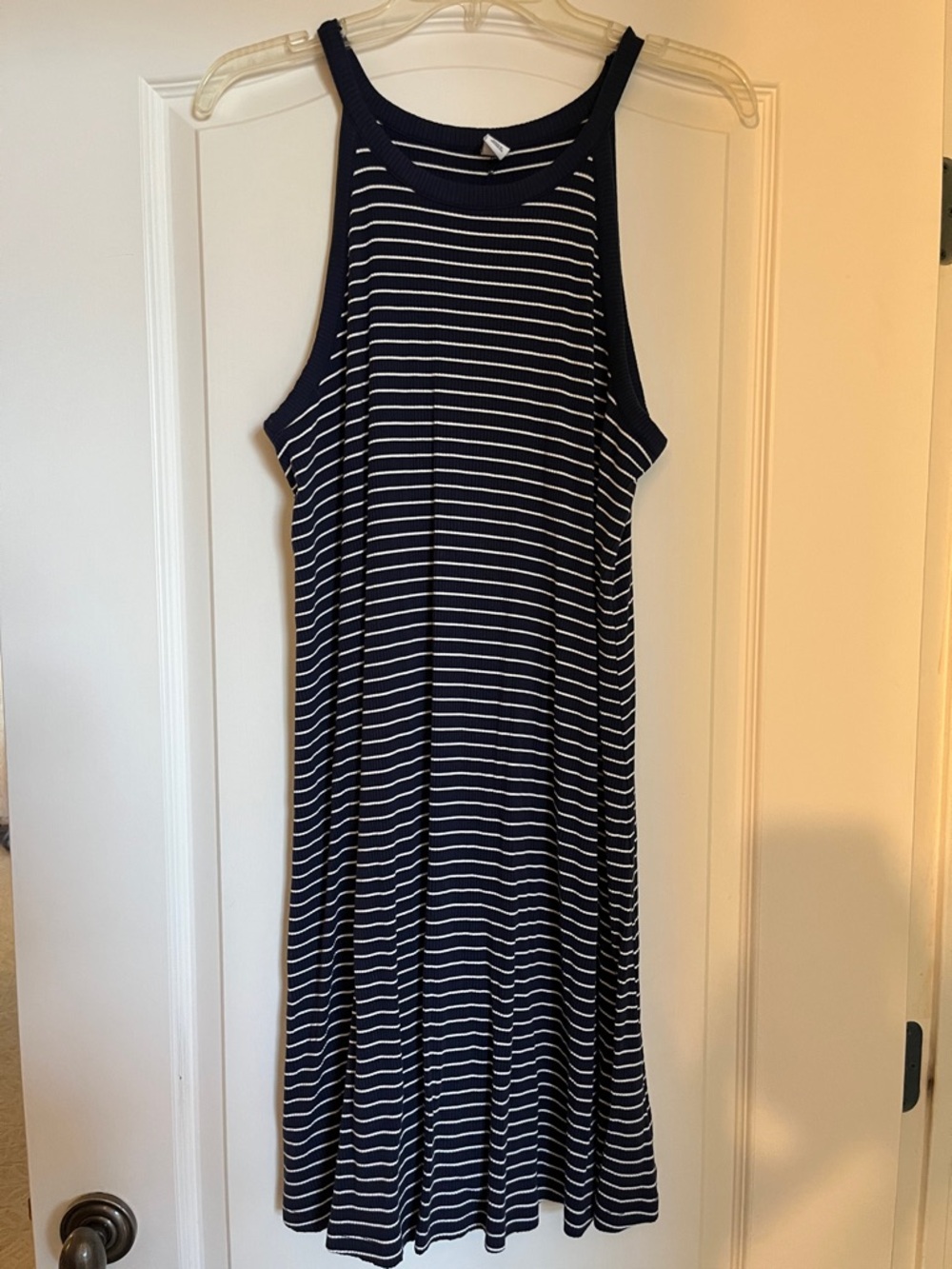 Old Navy Navy and White Striped Maxi Dress